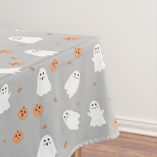 Nappe Motif d'Halloween gris et gris Citrouille (In Situ)