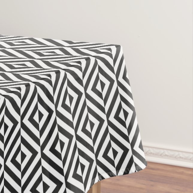 Nappe Motif Diamant noir et blanc (In Situ)