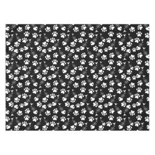Nappe motif d'impression de chat d'os de poissons