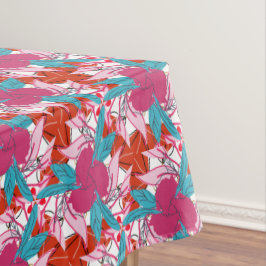 Nappe Motif d'impression floral rose chaud