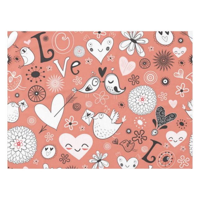 Nappe Motif d'inséparables (Devant (Horizontal))