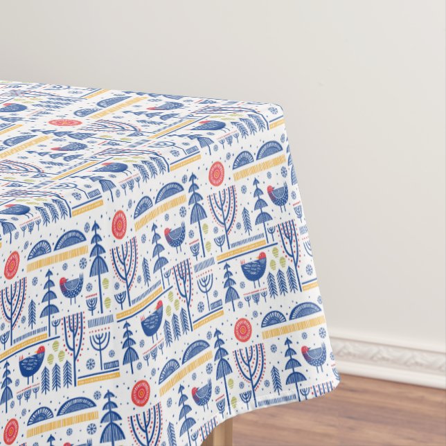 Nappe Motif d'oiseau d'hiver d'art populaire (In Situ)