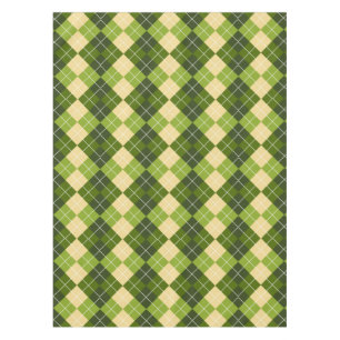 Nappe Motif élégant Argyle en losange vert et jaune