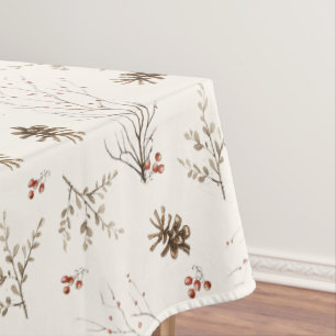 Nappe Motif élégant d'aquarelle de bois en hiver