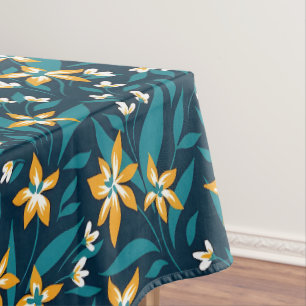 Nappe Motif élégant de fleurs jaunes sur fond de feuille