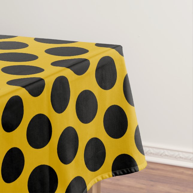 Nappe Motif élégant | Moutarde Jaune Et Point Noir (In Situ)