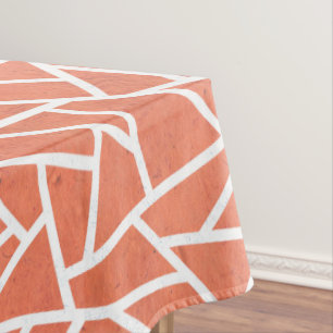 Nappe Motif en mosaïque orange mandarin