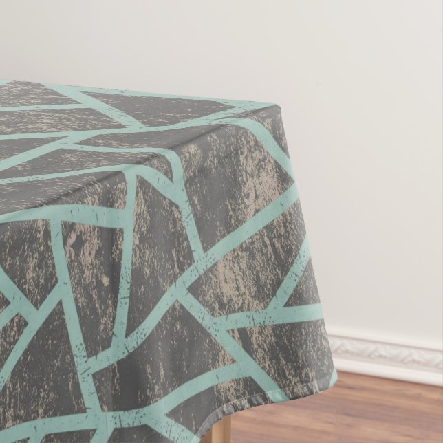 Nappe Motif en mosaïque vert pâle et gris (In Situ)