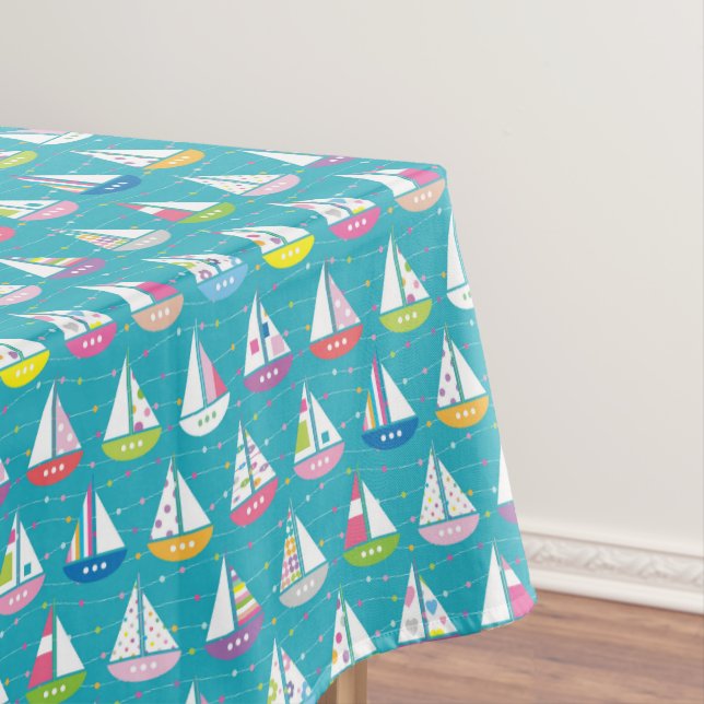 Nappe Motif en pastel de voilier (In Situ)