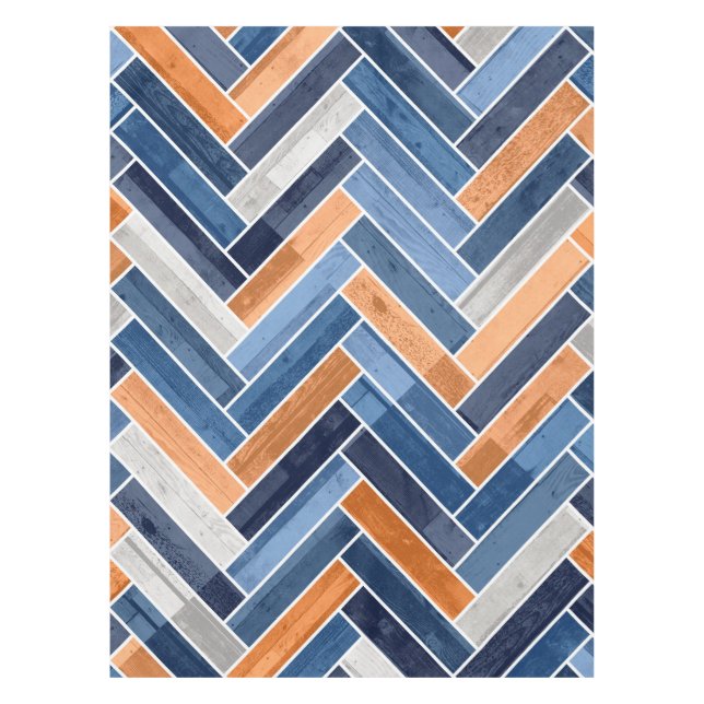 Nappe Motif en squelette dans Navy Blue and Orange (Devant)