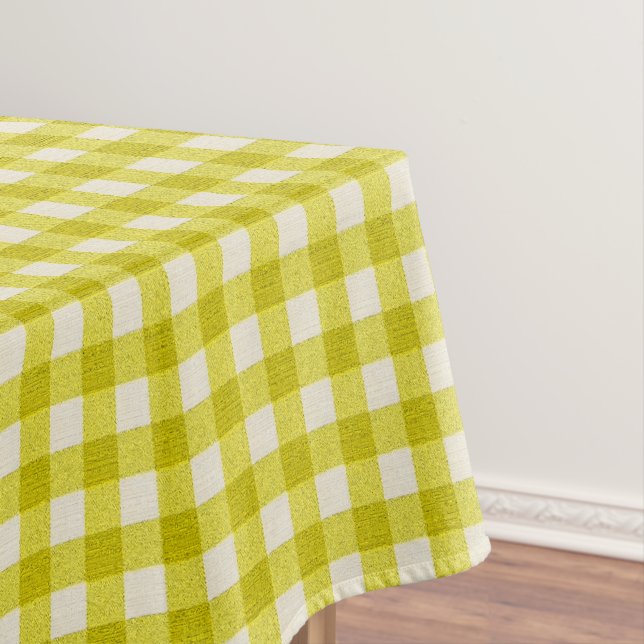Nappe Motif En vichy blanc et jaune | À damiers coton (In Situ)