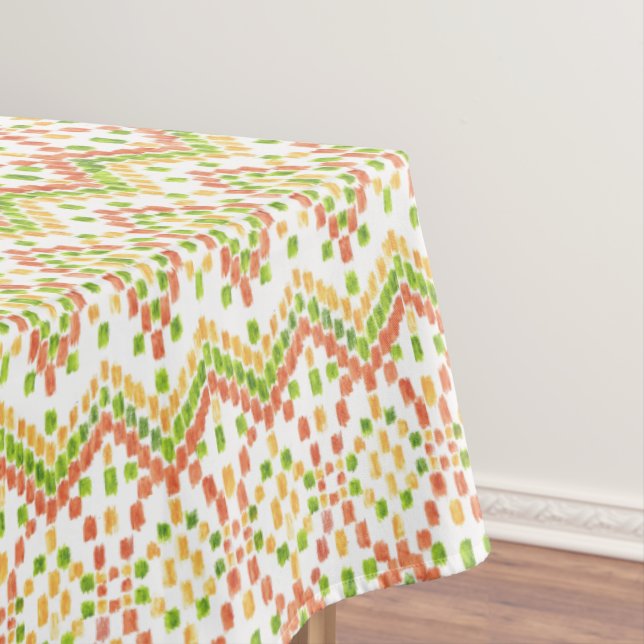 Nappe Motif ethnique Ikat en blanc pour Customiser (In Situ)