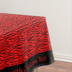 Nappe Motif Exotic Red Black Animal Strip Personnaliser