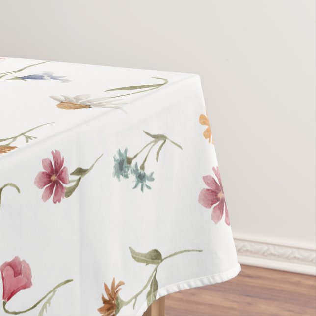 Nappe Motif Fleur sauvage de ressort d'aquarelle (In Situ)