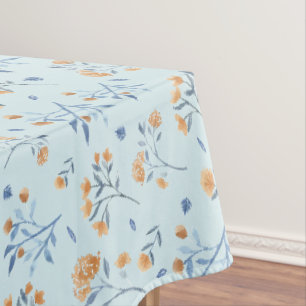 Nappe Motif Fleur sauvage Vintage bleu moderne