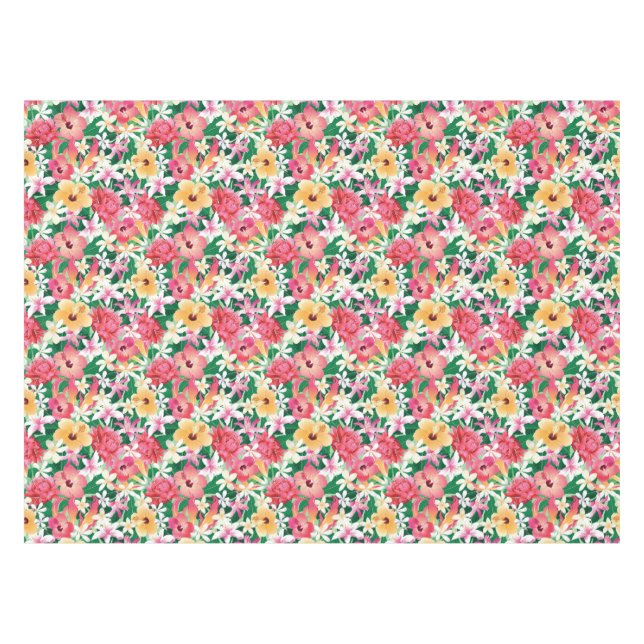 Nappe Motif floral de ketmie tropicale (Devant (Horizontal))