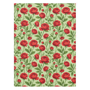 Nappe Motif floral de renoncule rouge vibrant