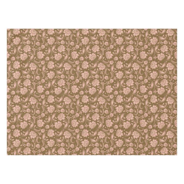Nappe Motif floral de rose et de brun (Devant (Horizontal))
