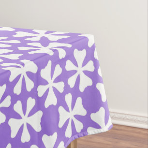 Nappe Motif floral géométrique moderne violet et blanc