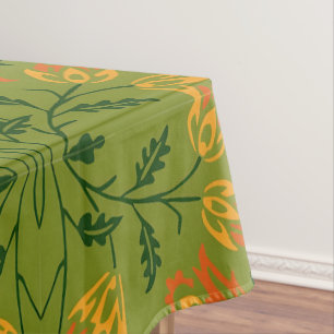 Nappe Motif floral vibrant : Fleurs jaunes et oranges
