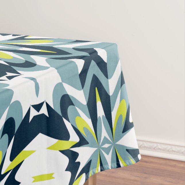 Nappe Motif géométrique Abstrait en marine, Turquoise et (In Situ)