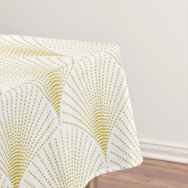 Nappe Motif Géométrique Art Déco En Or & Blanc (In Situ)