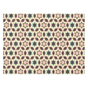 Nappe Motif géométrique avec des formes d'étoiles en bru