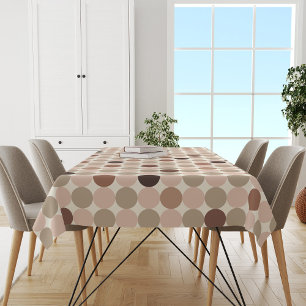 Nappe Motif géométrique de pois bruns et roses