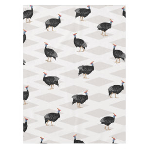 Nappe motif géométrique des oiseaux de la pintade