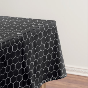 Nappe Motif géométrique élégant peigne noir et argent