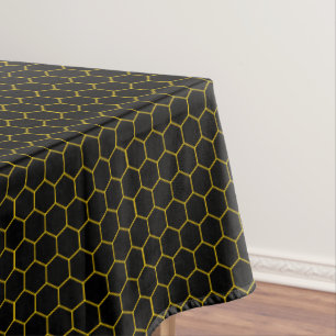 Nappe Motif géométrique élégant peigne noir et jaune