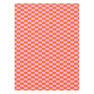 Nappe Motif géométrique moderne à carreaux rose orange a