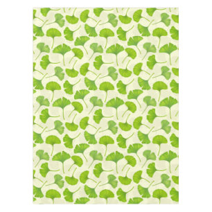 Nappe Motif Ginkgo sur blanc