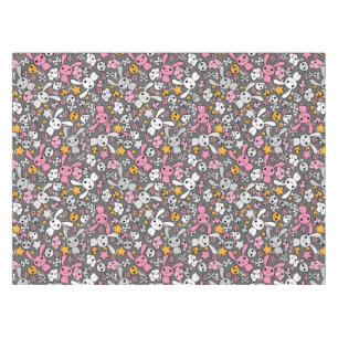Nappe motif gris de kawaii