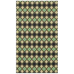 Nappe Motif Harlequin en Or, Vert et Noir