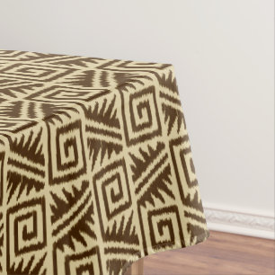 Nappe Motif Ikat Aztec - Brown foncé et Tan