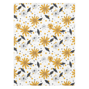 Nappe Motif marguerrier jaune et blanc avec Feuilles fon