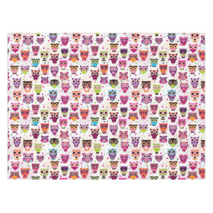 Nappe Motif mignon d'arrière - plan de hibou pour des