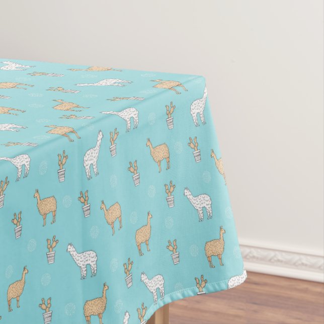 Nappe Motif mignon de cactus de lama d'alpaga (In Situ)