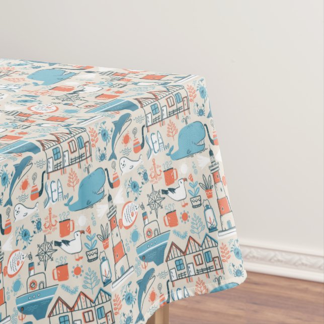 Nappe Motif mignon de griffonnage de la Mer du Nord (In Situ)
