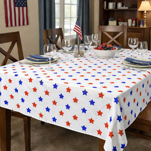 Nappe Motif Moderne Étoile Rouge et Bleue