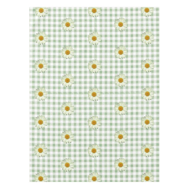 Nappe Motif mou Daisy sur Sage En vichy Plaid (Devant)