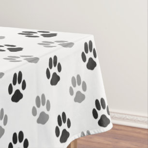 Nappe Motif noir et blanc mignon d'empreintes de pattes