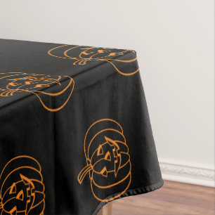 Nappe Motif noir et orange de Jack-o'-lantern d'Hallowee