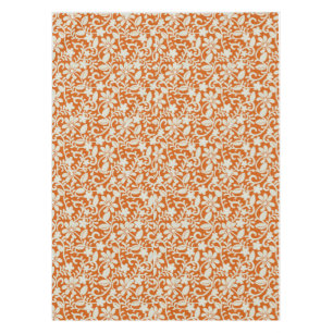 Nappe Motif orange brûlé par damassé florale chique