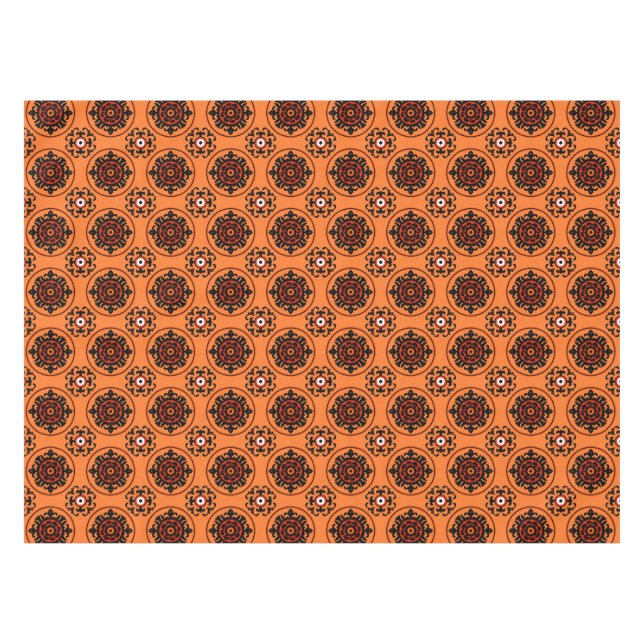 Nappe Motif orange de Suzani (Devant (Horizontal))