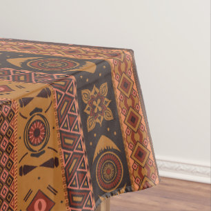 Nappe Motif ornemental tribal de terre cuite moderne