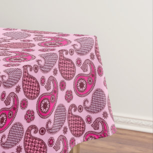 Nappe Motif Paisley, nuances de lumière à rose profond