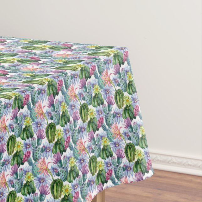 Nappe Motif peint à la main de cactus d'aquarelle (In Situ)