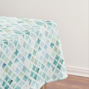 Nappe Motif peint à la main de turquoise